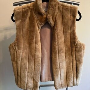 Vtg EP Pro Brown Faux Fur Vest - Medium
